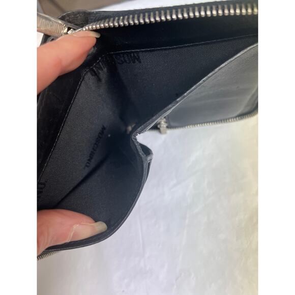 MOSCHINO Vintage Black Leather Wallet, Made in Italy - Picture 11 of 14